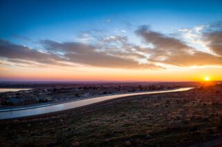 photo - California Aqueduct Glistens at Dawn