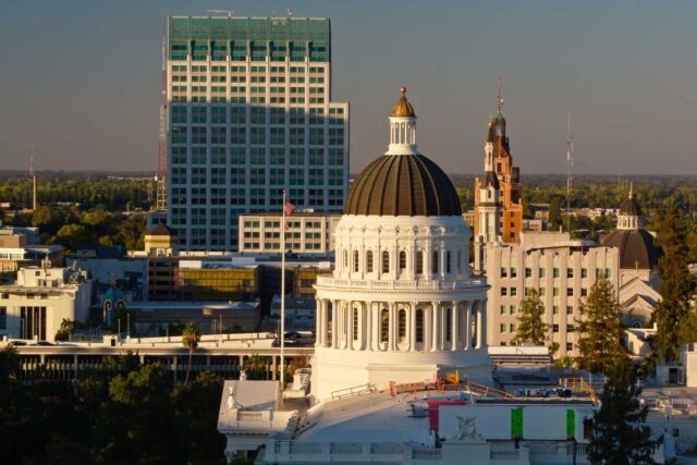 photo - California State Capitol Amid Downtown Office Buildings