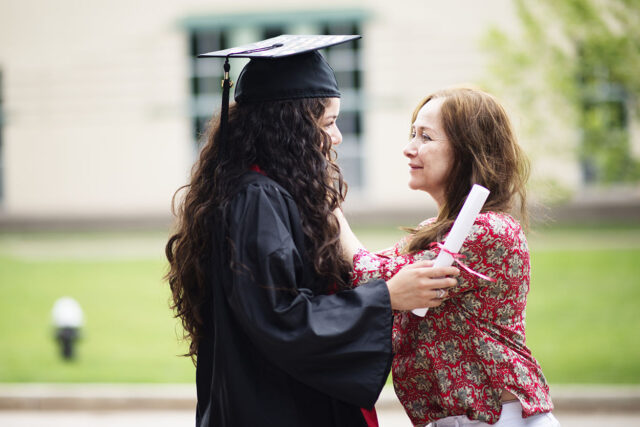 photo - College Graduate Hugging Her Mother
