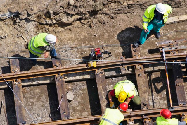 photo - Construction Workers Building New Railway Line