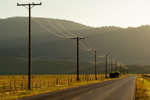 photo - Electric Power Line Along a Rural Highway in Bridgeport, California