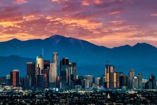 photo - Los Angeles skyline at sunset