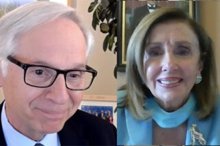 photo - Mark Baldassare and Nancy Pelosi