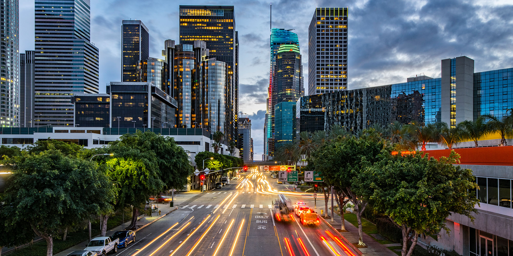 photo - downtown city street