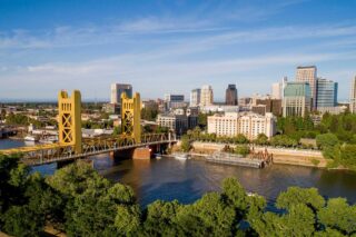 photo - Sacramento Tower Bridge and Sacramento Capitol Mall