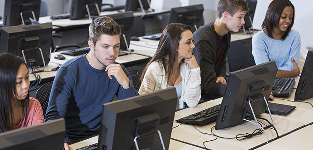 Students in a computer lab