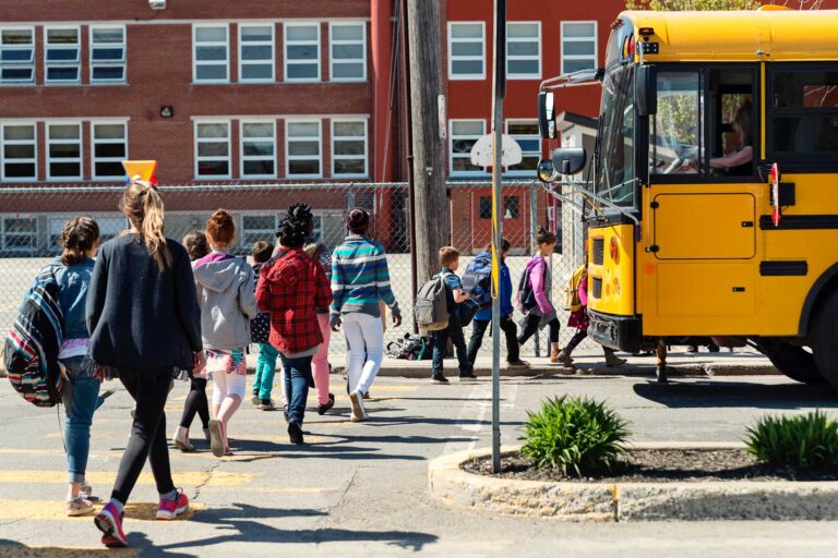 photo - Students Crossing Street on Way to School