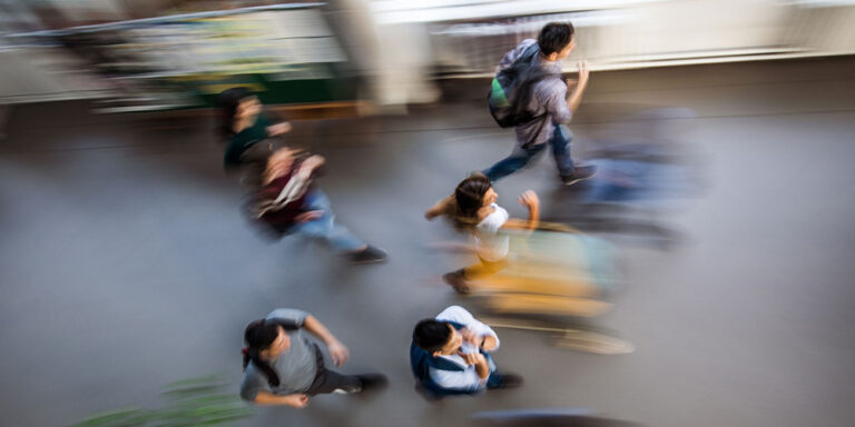 photo - Students in a school hallway