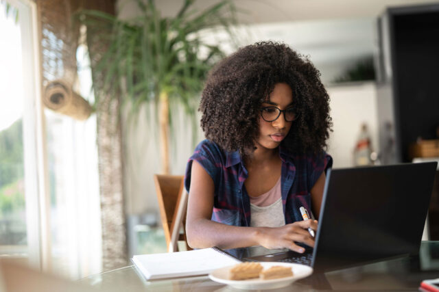 photo - Teenager Girl Studying at Home